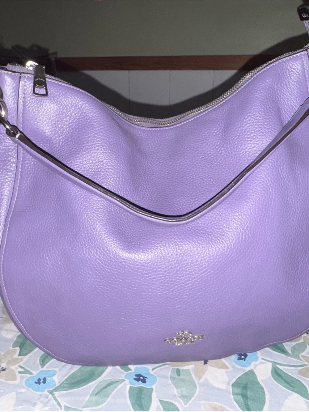 Coach Purple Pebbled Leather Shoulder Hobo - Picture 3 of 7